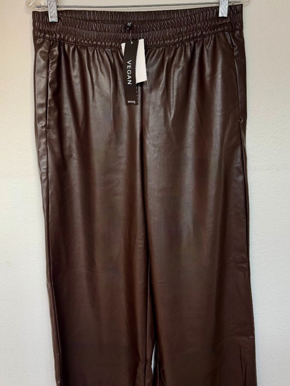 NWT H&M Brown Vegan Leather Wide Leg Pants- Size S